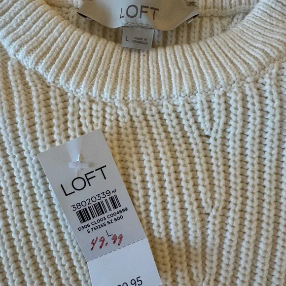 LOFT Ribbed Blouson Sleeve Sweater - Picture 3 of 7